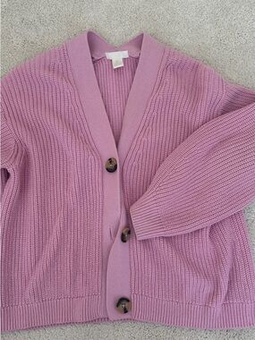 H&M Lilac Button-Front Knit Cardigan